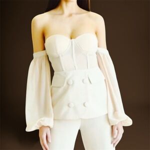 Elegant Off-Shoulder Cream Top